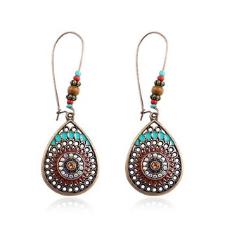 Foto 1 | Pendientes Huoguo Vintage Bohemios Con Forma De Gota De Agua Geométrica De Metal - Venta Internacional.