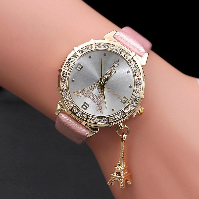 Foto 2 pulgar | Reloj Huoguo De Pulsera De Cuarzo Para Mujer Con Diamantes De Imitación De La Torre Eiffel - Venta Internacional.