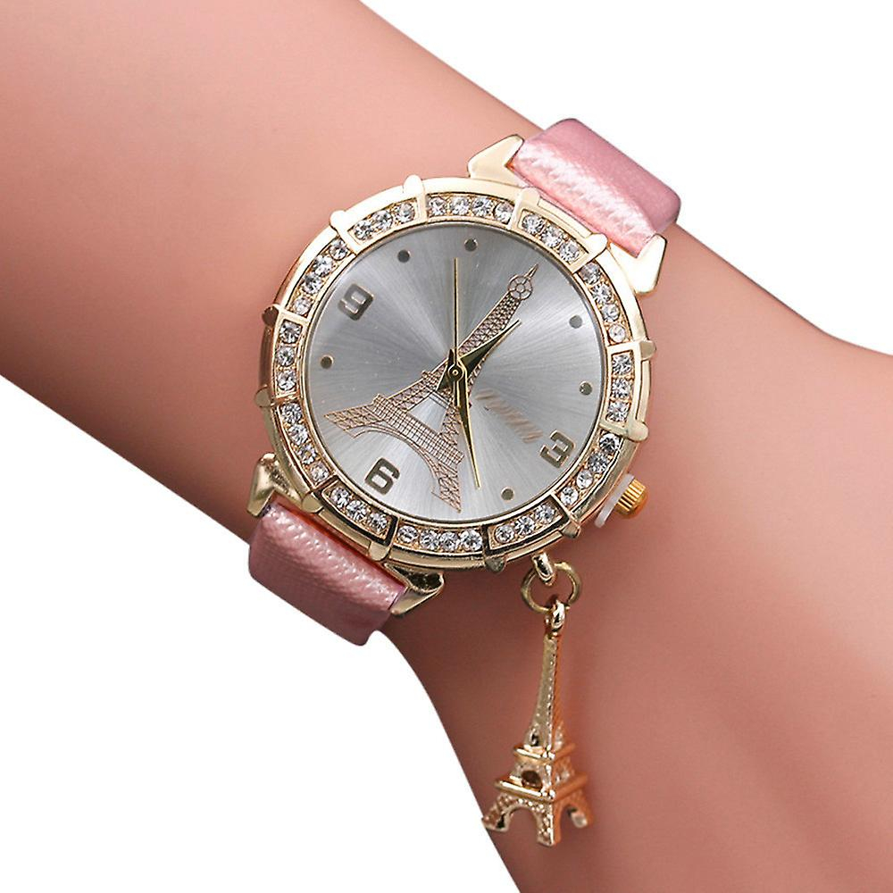 Foto 3 pulgar | Reloj Huoguo De Pulsera De Cuarzo Para Mujer Con Diamantes De Imitación De La Torre Eiffel - Venta Internacional.