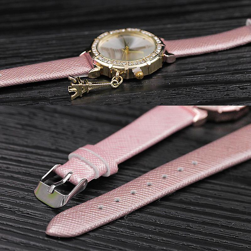 Foto 4 pulgar | Reloj Huoguo De Pulsera De Cuarzo Para Mujer Con Diamantes De Imitación De La Torre Eiffel - Venta Internacional.