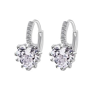 Foto 1 | Pendientes Huoguo Botón De Circonio Color Melocotón Corazón Multicolor - Venta Internacional.