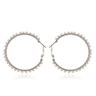 Foto 1 | Pendientes Huoguo Redondos En Forma De C Perlas De Aleación Para Bodas - Venta Internacional.