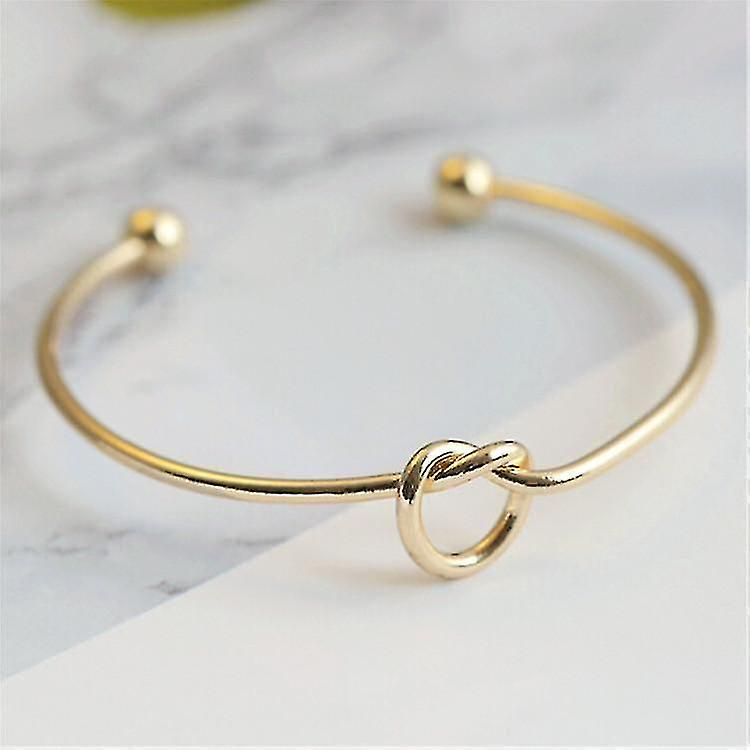 Foto 2 pulgar | Brazalete Huoguo Ajustable Con Doble Lazo En Forma De Corazón Y Cristal Dorado - Venta Internacional.