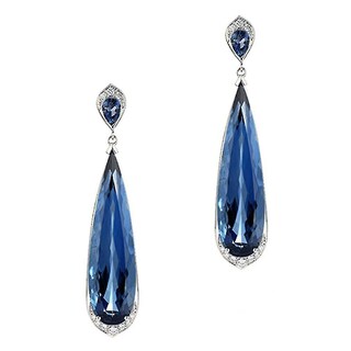 Foto 1 | Pendientes Huoguo Dewdrop Crystal Circonic Brass Blue Para Uso Diario - Venta Internacional.