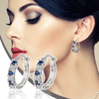 Foto 2 | Pendientes Aguamarina Con Diamantes Europeos Americanos Y Circonitas Para Mujer - Venta Internacional.