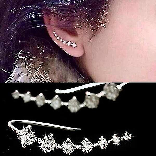 Foto 4 pulgar | Pendientes De Gancho De Cuatro Puntas Chapados En Oro De 18 Quilates Para Mujer - Venta Internacional.
