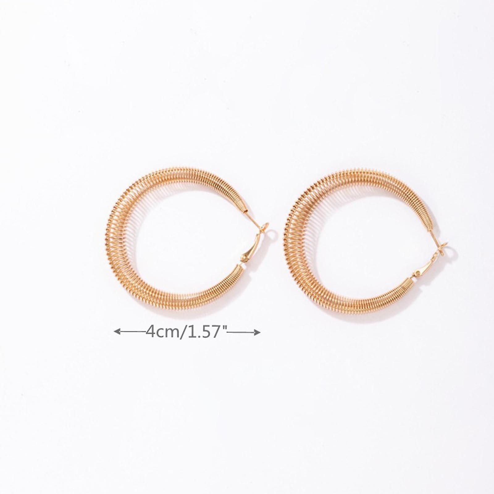 Foto 4 pulgar | Pendientes Huoguo Big Hoop Fashion Para Mujer  De Aleación - Venta Internacional.