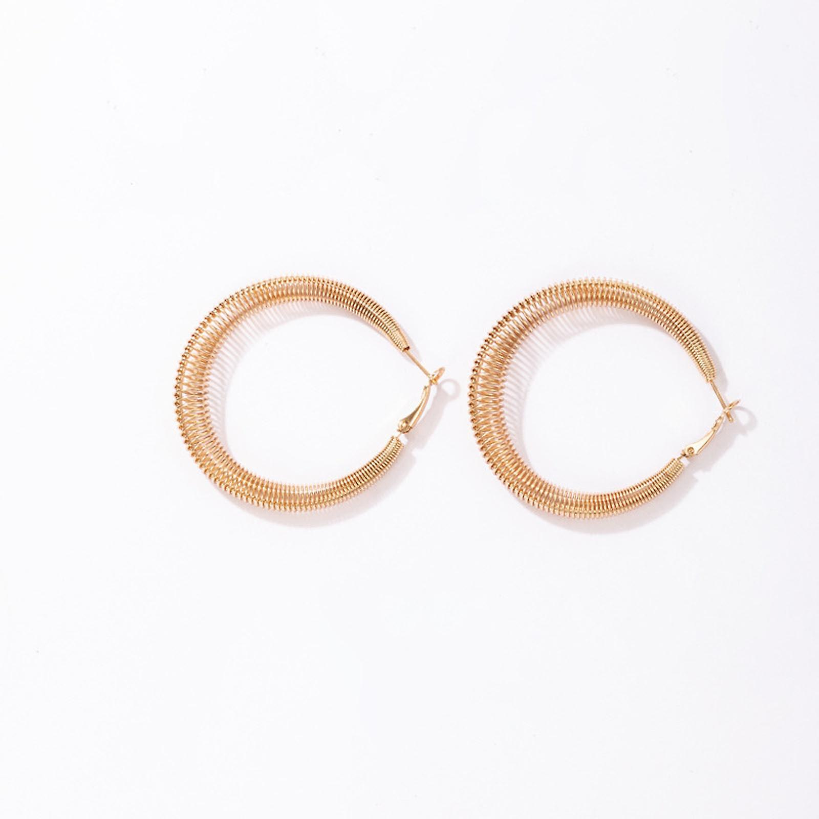 Foto 5 pulgar | Pendientes Huoguo Big Hoop Fashion Para Mujer  De Aleación - Venta Internacional.