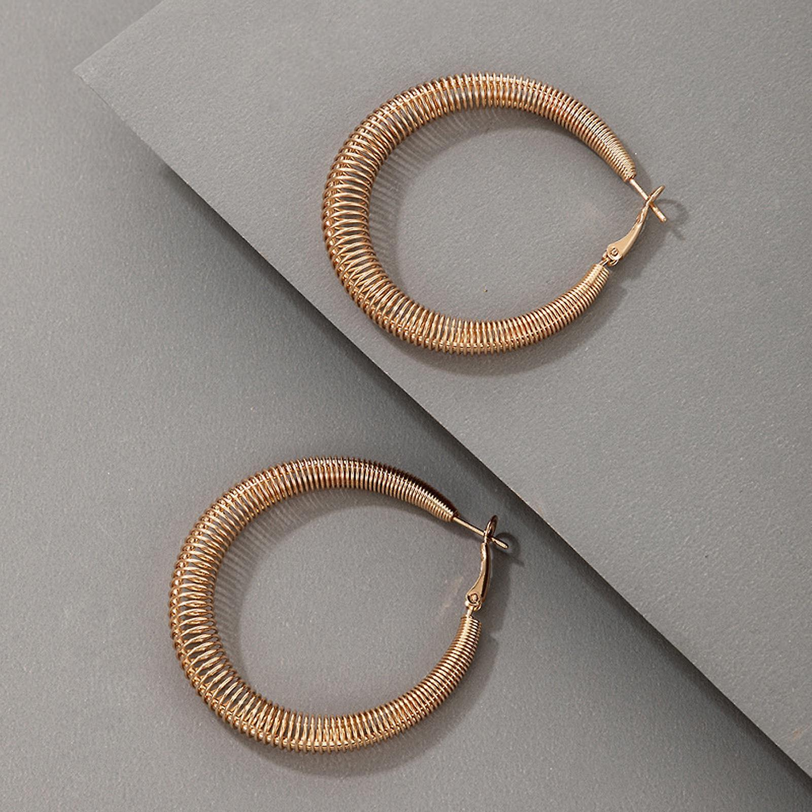 Foto 6 pulgar | Pendientes Huoguo Big Hoop Fashion Para Mujer  De Aleación - Venta Internacional.