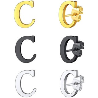 Foto 1 | Juego De Pendientes Huoguo Con La Inicial De La Letra C (3 Pares) - Venta Internacional.