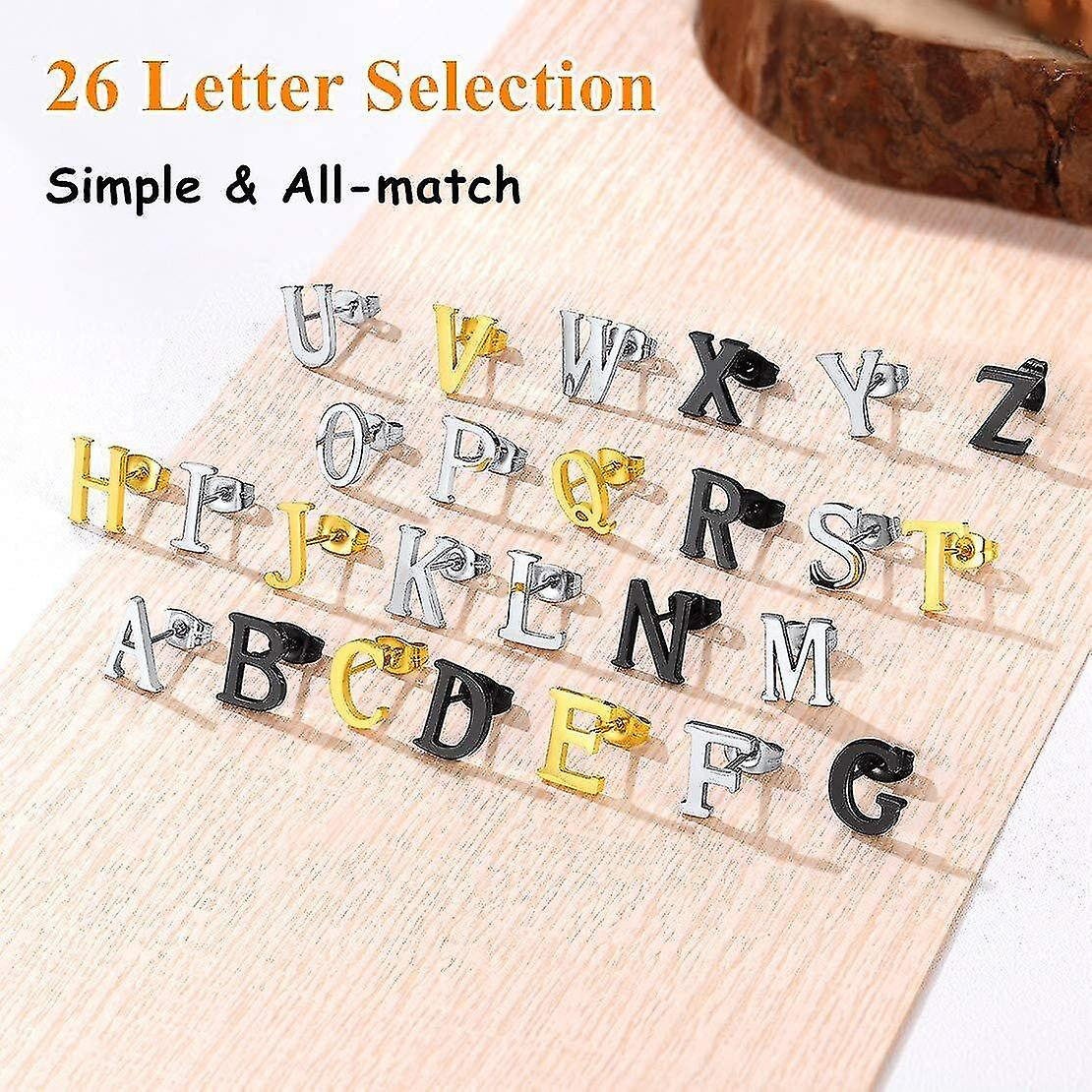 Foto 3 pulgar | Juego De Pendientes Huoguo Con La Inicial De La Letra C (3 Pares) - Venta Internacional.