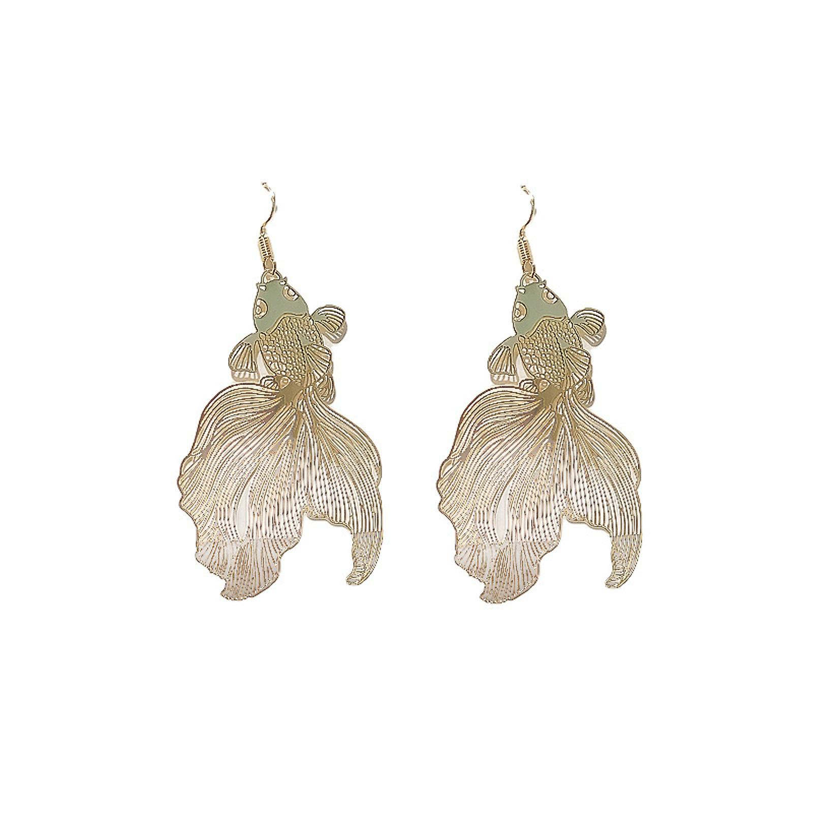 Foto 2 pulgar | Pendientes Huoguo Good Luck De Aleación De Carpa Dorada Para Mujer - Venta Internacional.