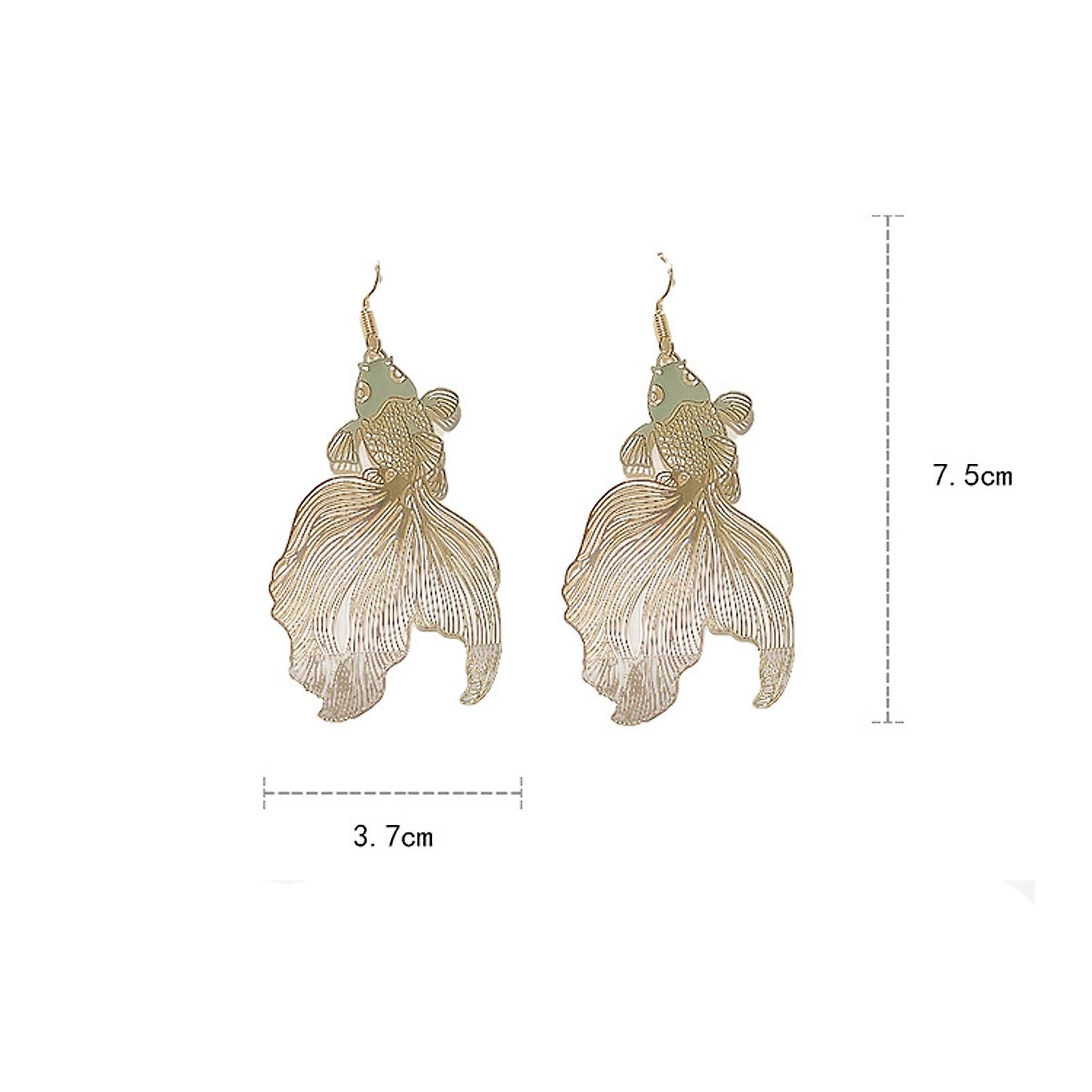 Foto 5 pulgar | Pendientes Huoguo Good Luck De Aleación De Carpa Dorada Para Mujer - Venta Internacional.