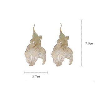 Foto 4 | Pendientes Huoguo Good Luck De Aleación De Carpa Dorada Para Mujer - Venta Internacional.