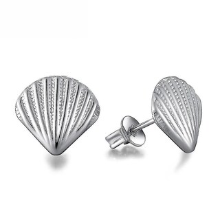 Foto 1 | Pendientes Huoguo Con Forma De Concha De Plata 925 Con Forma De Flor Para Boda - Venta Internacional.