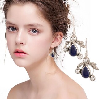 Foto 2 | Pendientes Huoguo Fashion De Aleación De Circonio Azul Con Incrustaciones Para Mujer - Venta Internacional.
