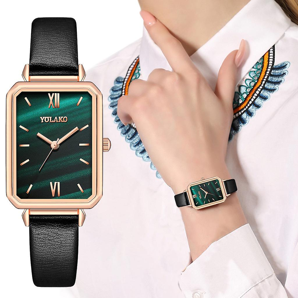Foto 3 pulgar | Reloj Huoguo  Estampado De Moda Para Mujer  Rectangular  Verde - Venta Internacional.