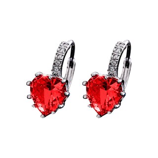 Foto 1 | Pendientes Huoguo Con Circonitas En Forma De Corazón A La Moda Para Mujer - Venta Internacional.