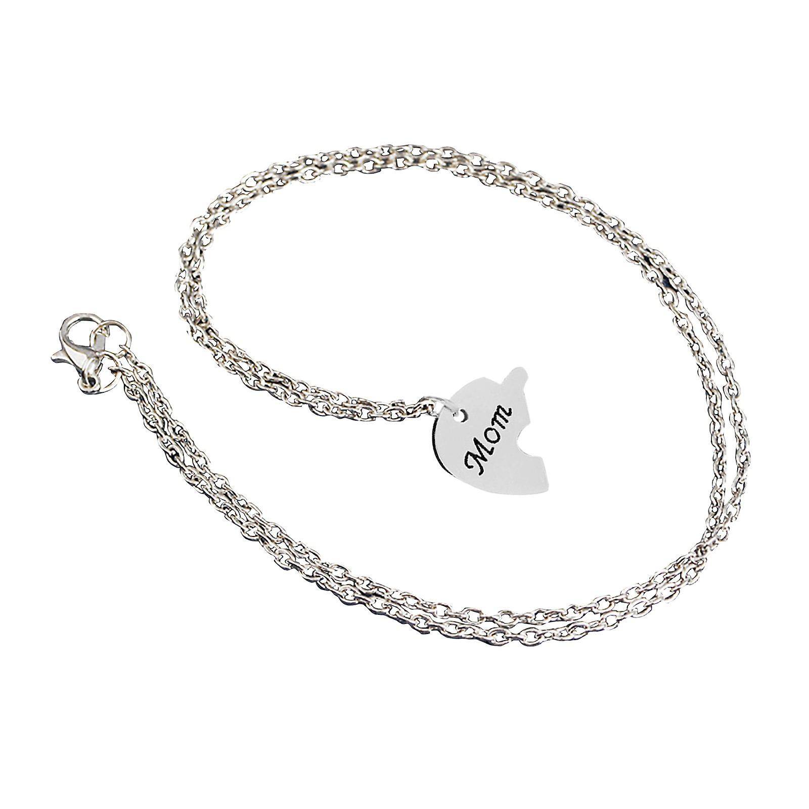 Foto 2 pulgar | Juego De Collares Huoguo Broken Heart Puzzle Mom Sister X3 Silver - Venta Internacional.