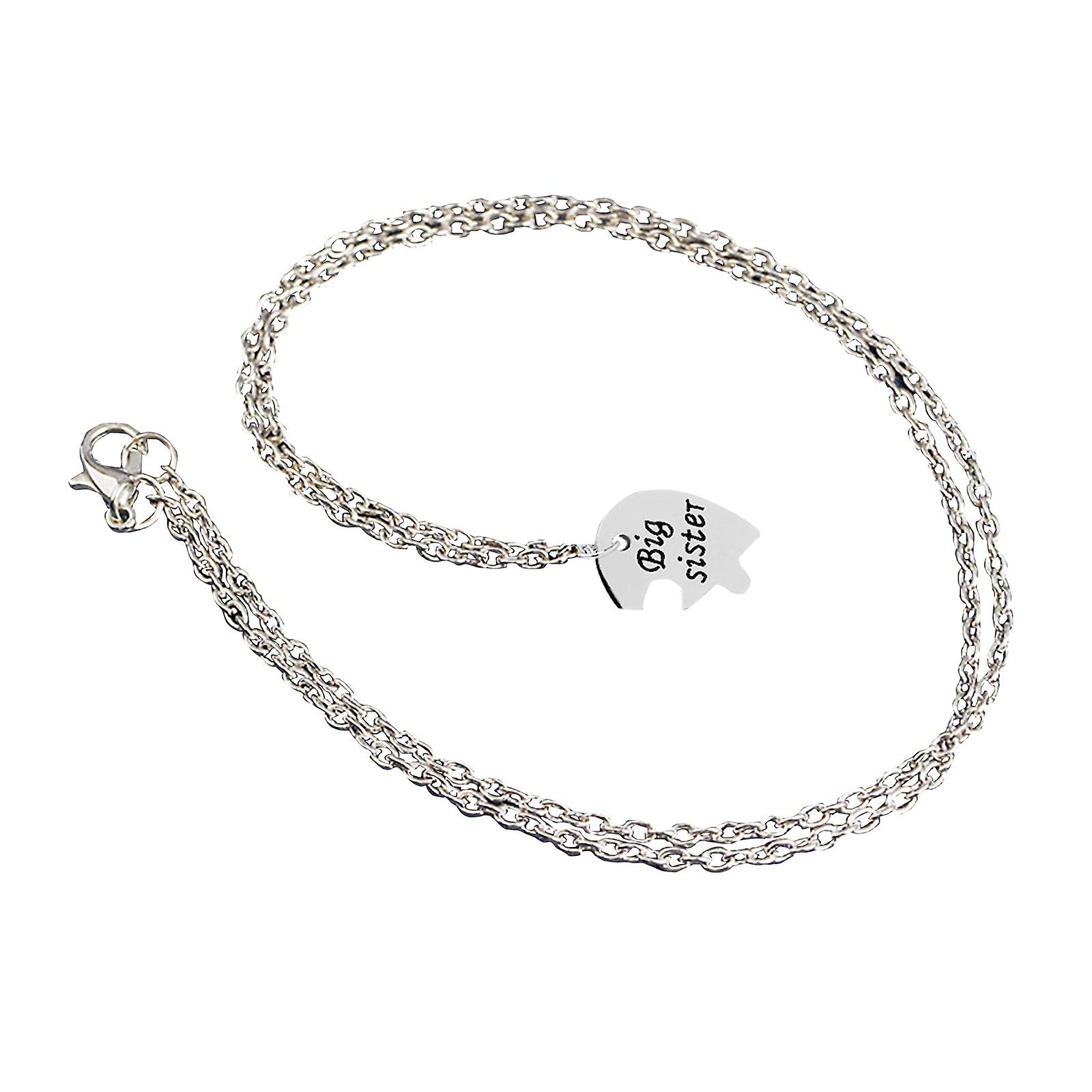 Foto 4 pulgar | Juego De Collares Huoguo Broken Heart Puzzle Mom Sister X3 Silver - Venta Internacional.