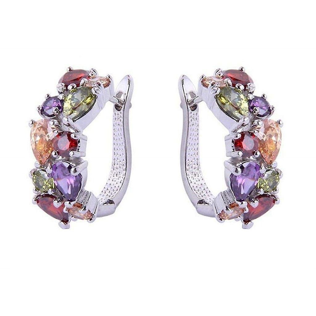 Foto 2 | Pendiente Huoguo  Colorida Pinza De Cristal Para Mujer - Venta Internacional.