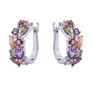 Foto 2 | Pendiente Huoguo Colorida Pinza De Cristal Para Mujer - Venta Internacional.