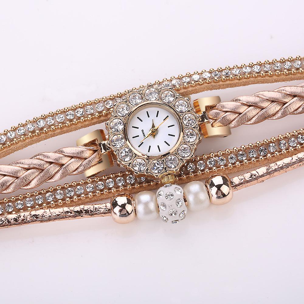 Foto 4 pulgar | Reloj Huoguo Weave Wrap Quartz Wrap  Pulsera Vintage Para Mujer - Venta Internacional.