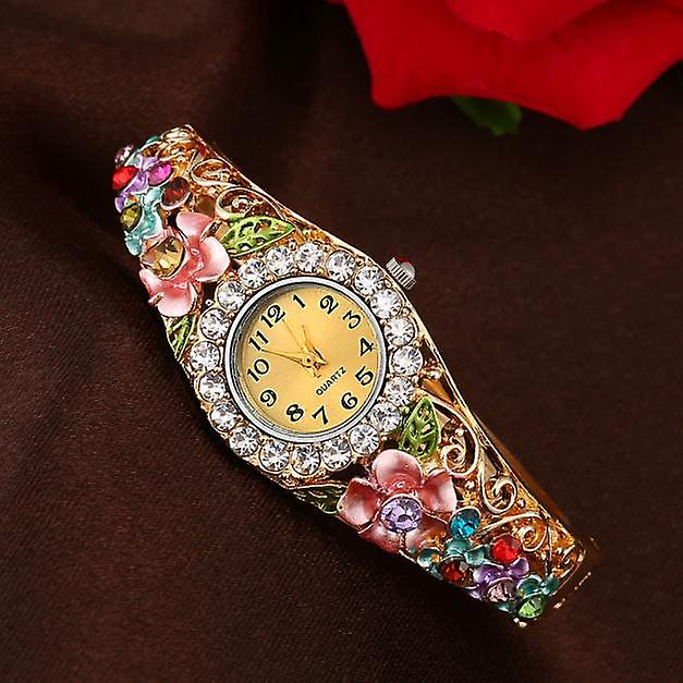 Foto 2 pulgar | Pulsera De Cuarzo Con Forma De Flor De Cristal De Lujo De Watch Huoguo Para Mujer - Venta Internacional.