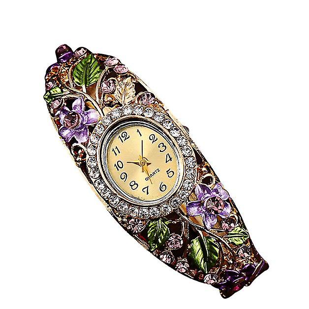 Foto 3 pulgar | Pulsera Watch Huoguo Para Mujer Con Flores De Cristal - Venta Internacional.