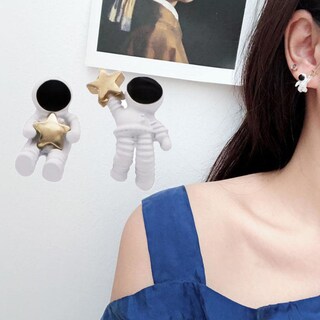 Foto 2 | Pendientes Huoguo Astronaut De Diseño Creativo Para Mujer - Venta Internacional.