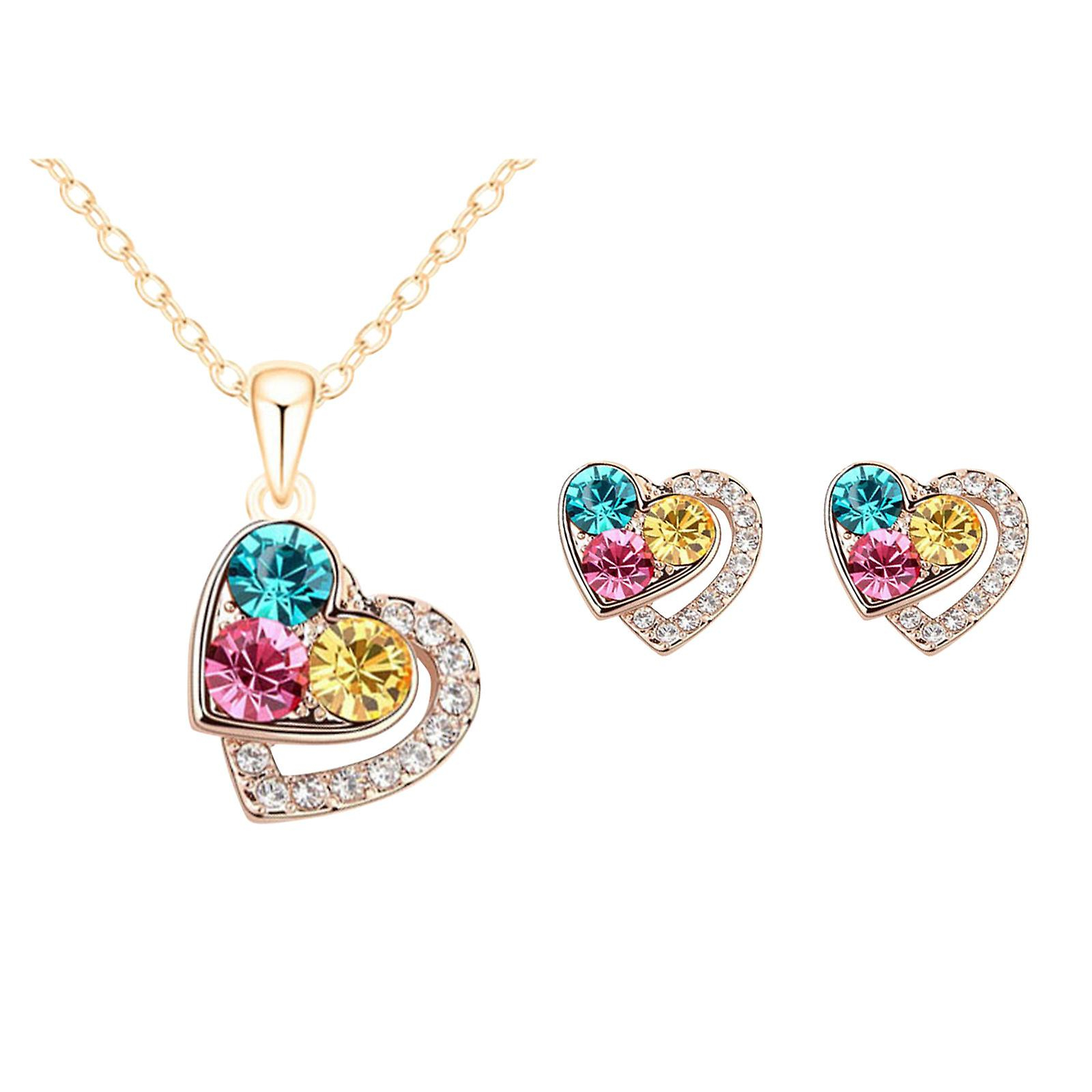 Foto 2 pulgar | Collar Huoguo Fashion Rose Love Heart Diamond Para Mujer - Venta Internacional.