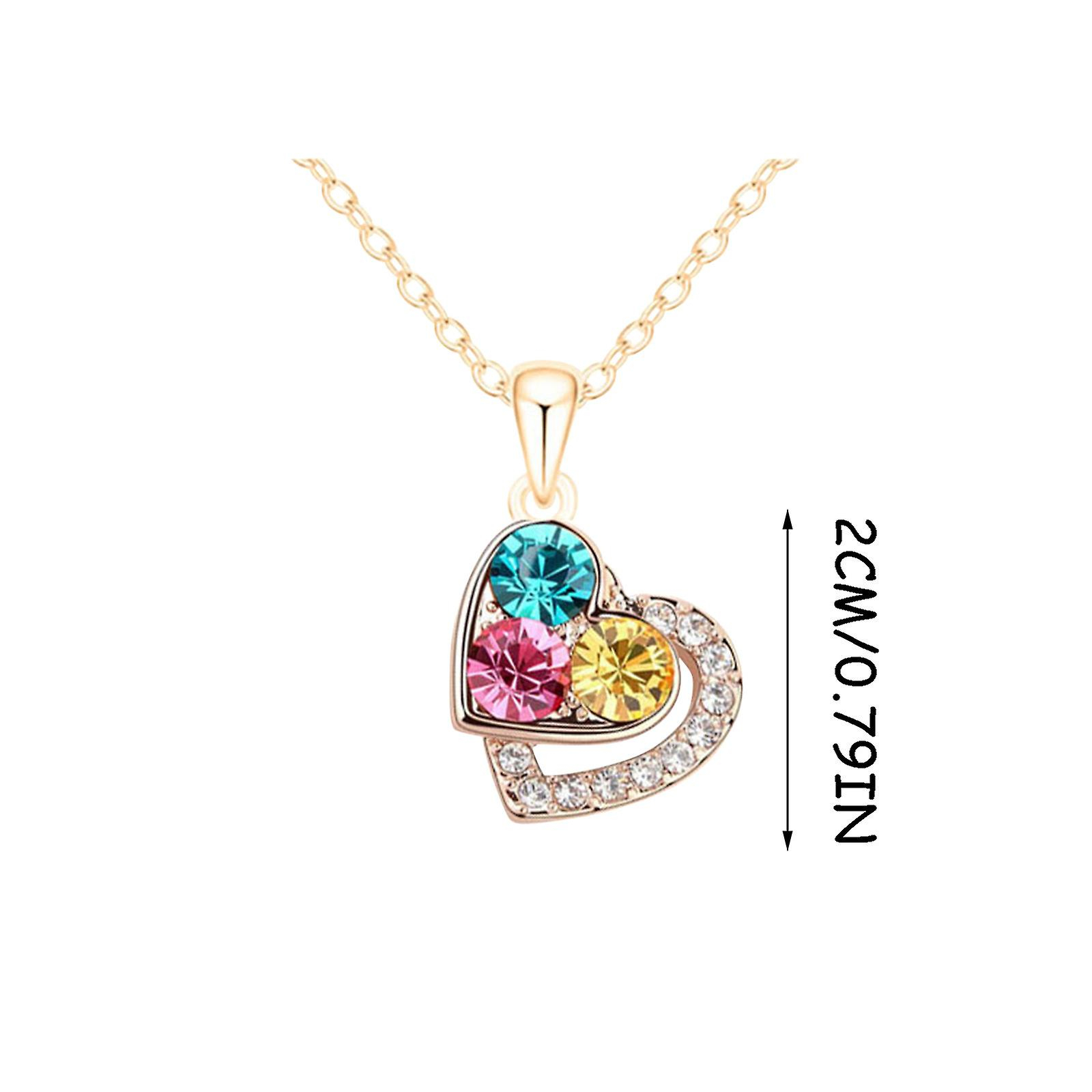 Foto 4 pulgar | Collar Huoguo Fashion Rose Love Heart Diamond Para Mujer - Venta Internacional.