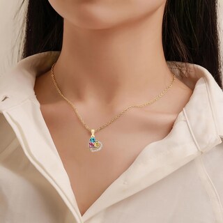 Foto 4 | Collar Huoguo Fashion Rose Love Heart Diamond Para Mujer - Venta Internacional.