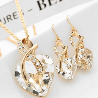 Foto 1 | Conjunto De Joyas Huoguo Fashion 2017 Con Forma De Corazón De Cristal - Venta Internacional.