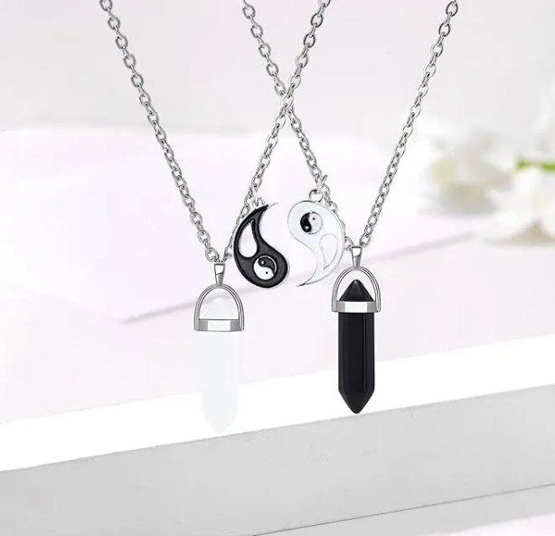 Foto 4 pulgar | Elegante Set De Joyería Xtellar Tai Chi: Pulsera & Collar De Amistad Con Columna Hexagonal