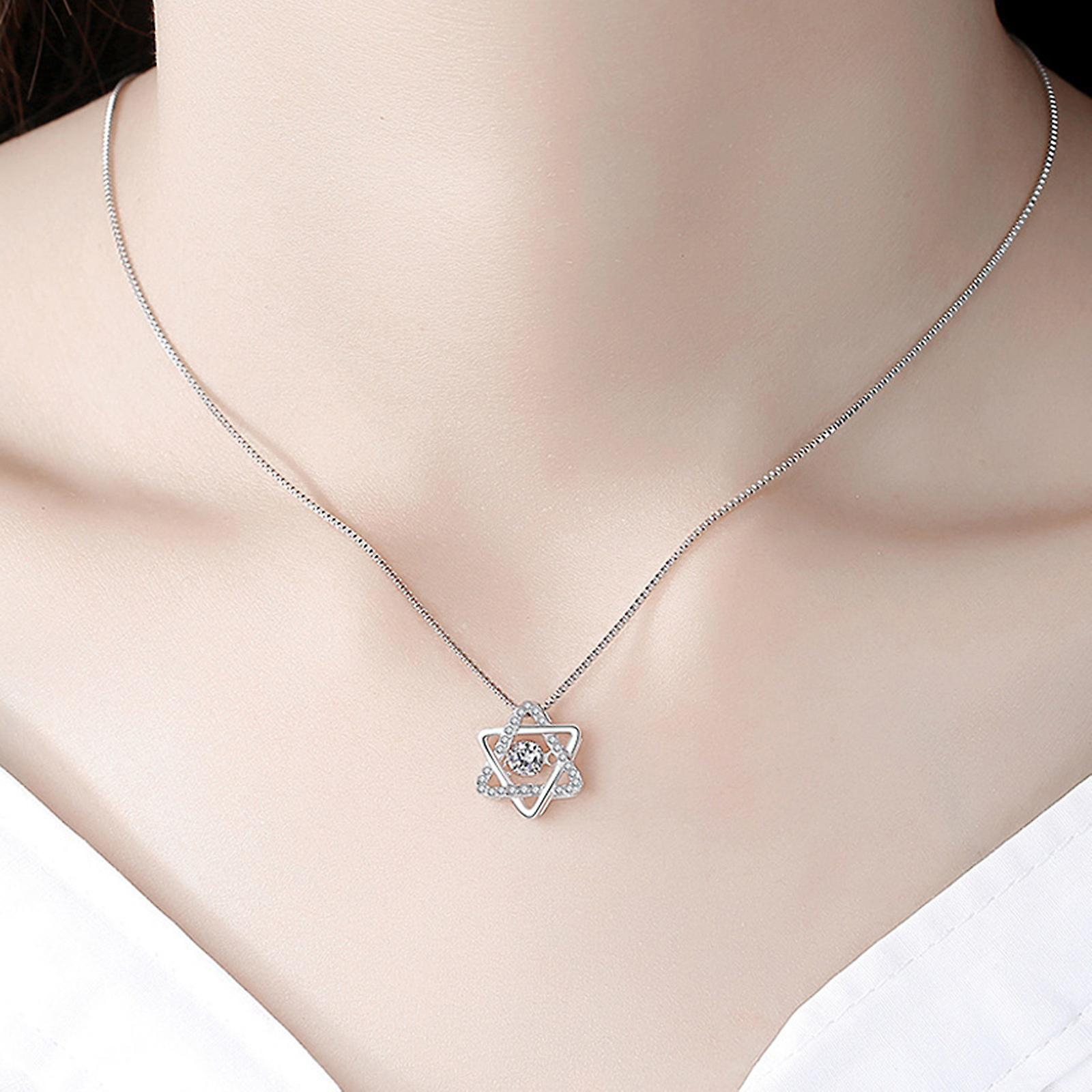 Foto 5 | Collar Huoguo De Doble Anillo De Cristal De Cobre Para Mujer - Venta Internacional.