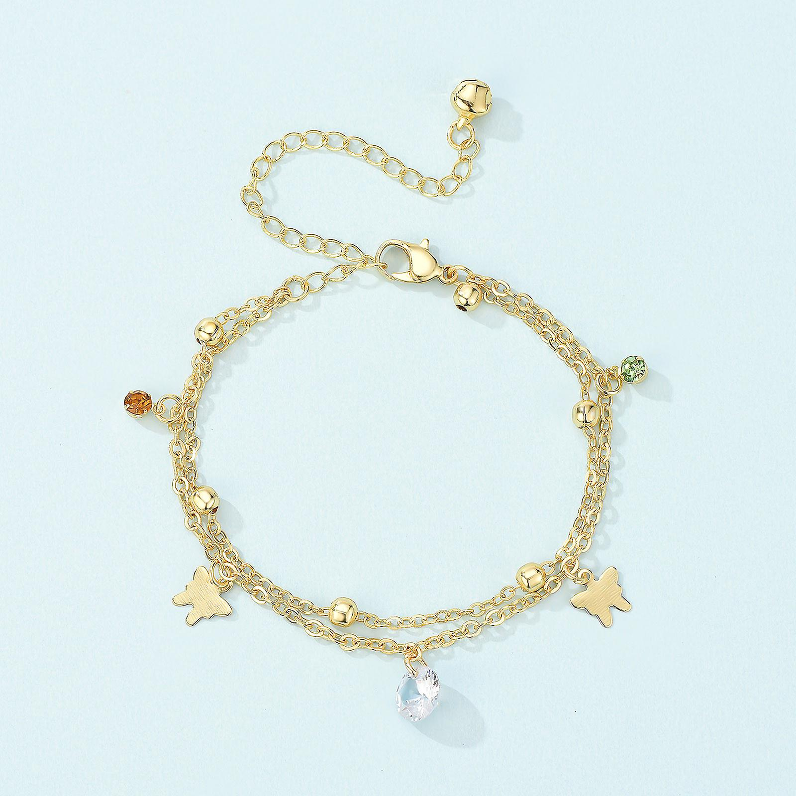 Foto 4 pulgar | Tobillera Huoguo Butterfly Pearl Fashion Alloy 26 Cm Para Mujer - Venta Internacional.