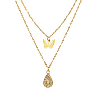 Foto 1 | Collar Huoguo Joyería De Moda Aleación Con Forma De Mariposa Y Gota De Agua - Venta Internacional.