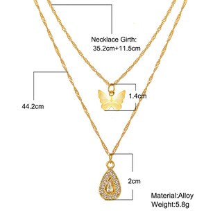 Foto 3 | Collar Huoguo Joyería De Moda Aleación Con Forma De Mariposa Y Gota De Agua - Venta Internacional.