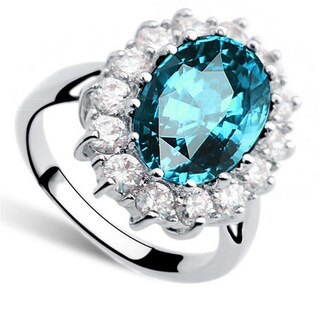 Foto 3 | Conjunto De Joyas Huoguo Anillos Y Pendientes De Cristal Para Mujer - Venta Internacional.