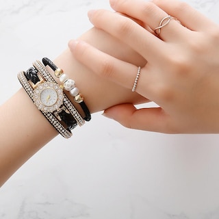 Foto 3 | Reloj Huoguo Weave Wrap Quartz Wrap Pulsera Vintage Para Mujer - Venta Internacional.