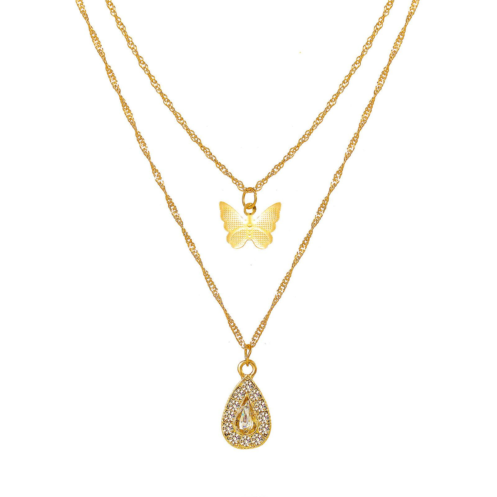 Collar Huoguo  Joyería De Moda  Aleación Con Forma De Mariposa Y Gota De Agua - Venta Internacional.