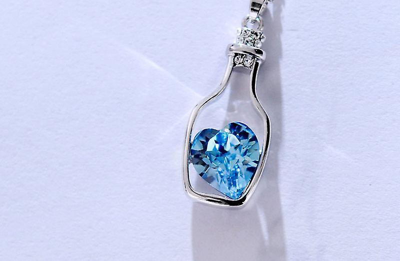 Foto 2 pulgar | Collar Huoguo Love Drift Bottles Crystal Para Mujer Azul - Venta Internacional.