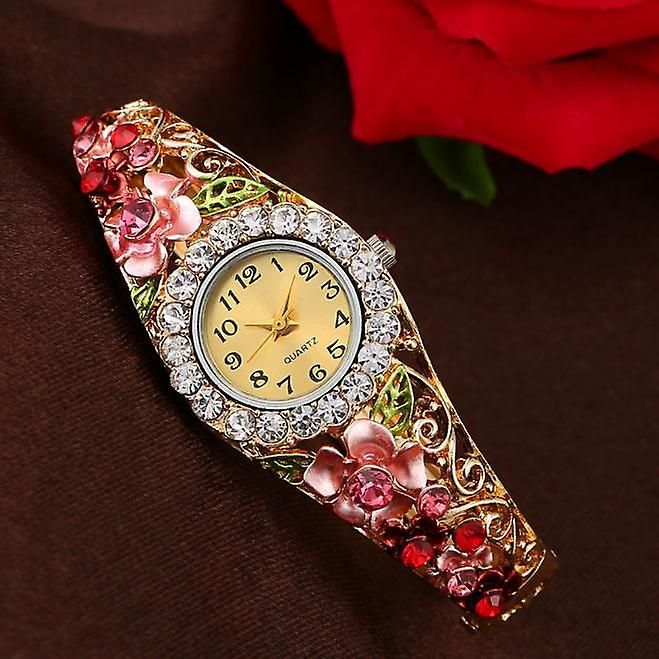 Foto 2 pulgar | Pulsera De Cuarzo Con Forma De Flor De Cristal De Lujo De Watch Huoguo Para Mujer - Venta Internacional.