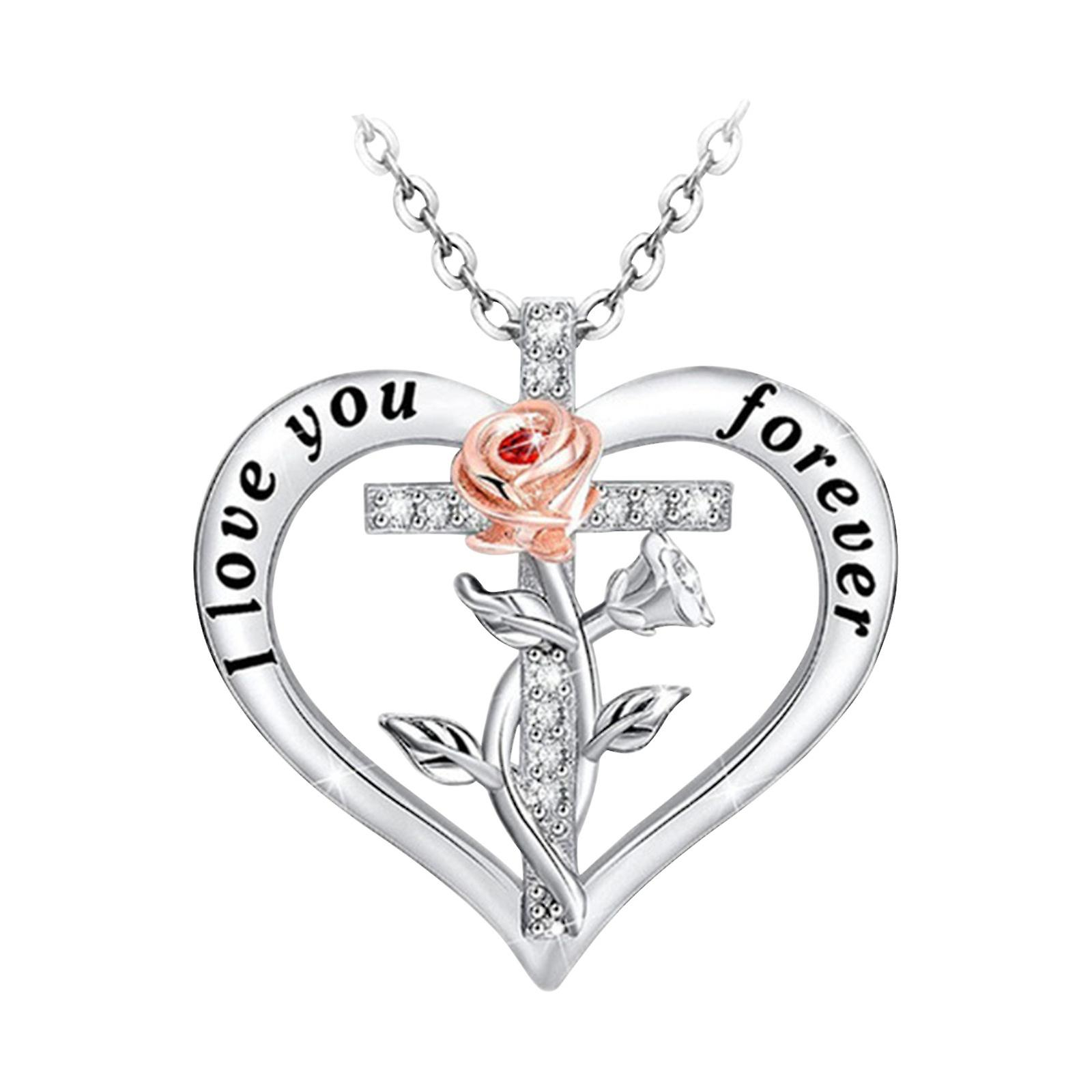 Foto 2 pulgar | Colgante Huoguo Fashion Con Forma De Corazón De Amor Rosa Y Diamante - Venta Internacional.