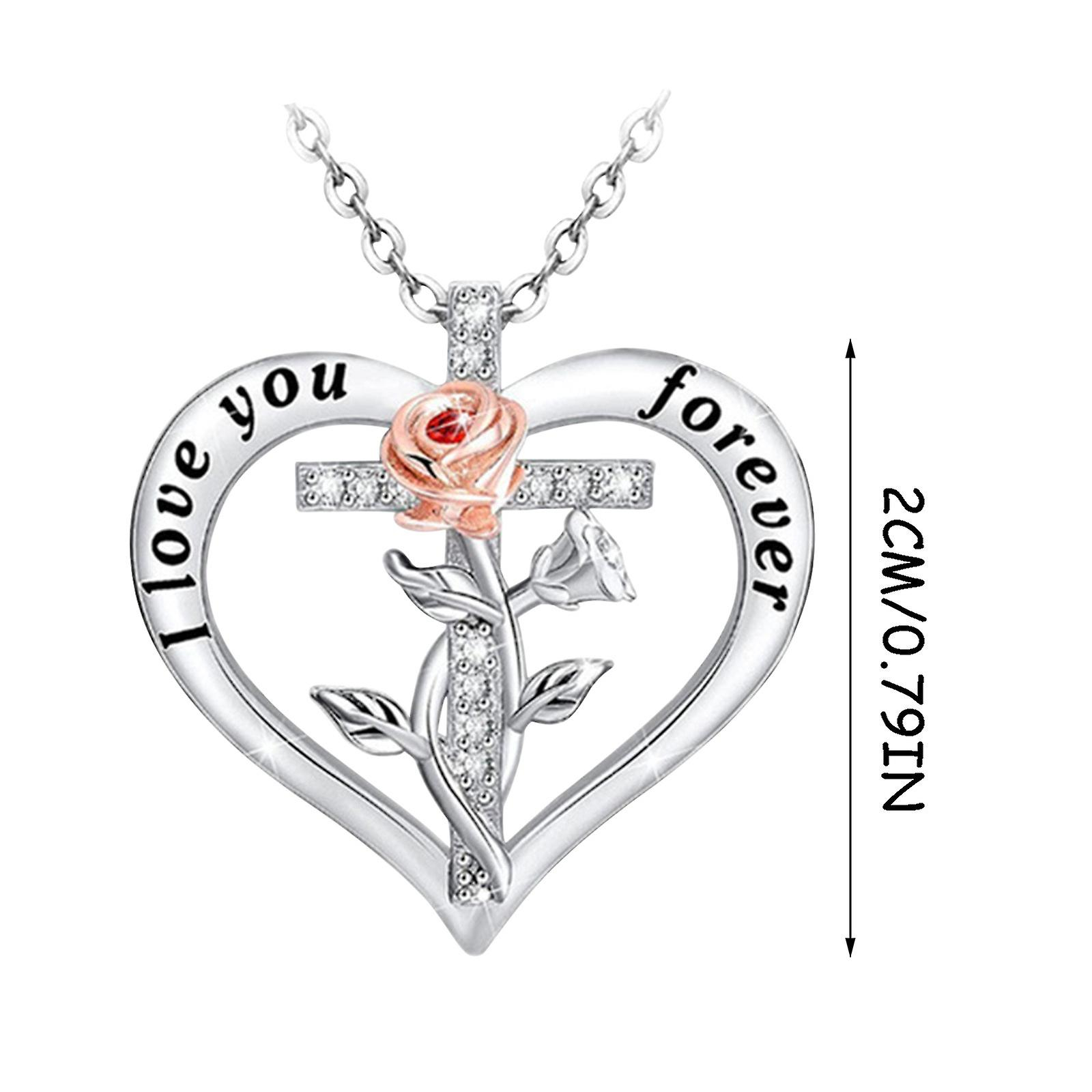 Foto 4 pulgar | Colgante Huoguo Fashion Con Forma De Corazón De Amor Rosa Y Diamante - Venta Internacional.
