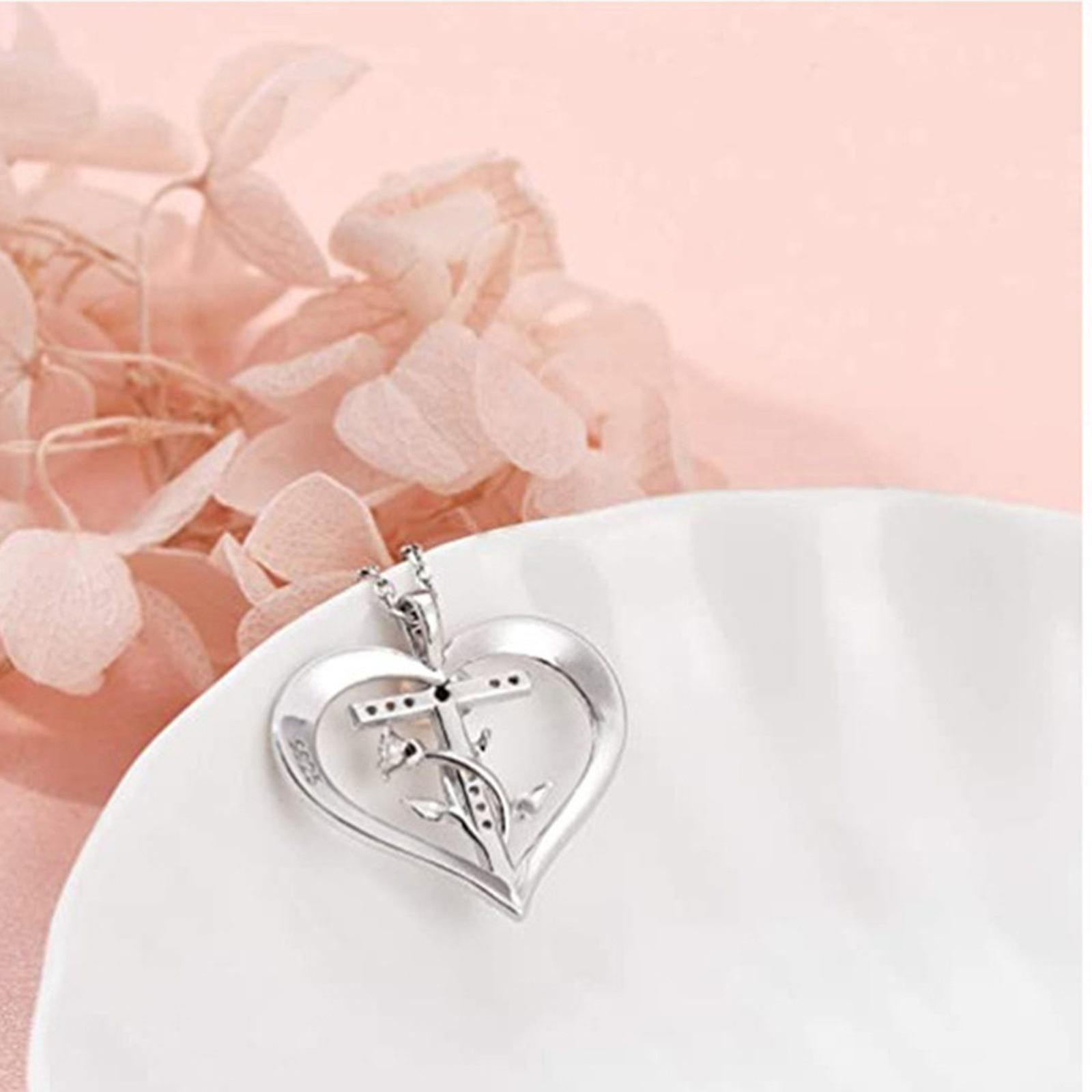 Foto 6 pulgar | Colgante Huoguo Fashion Con Forma De Corazón De Amor Rosa Y Diamante - Venta Internacional.
