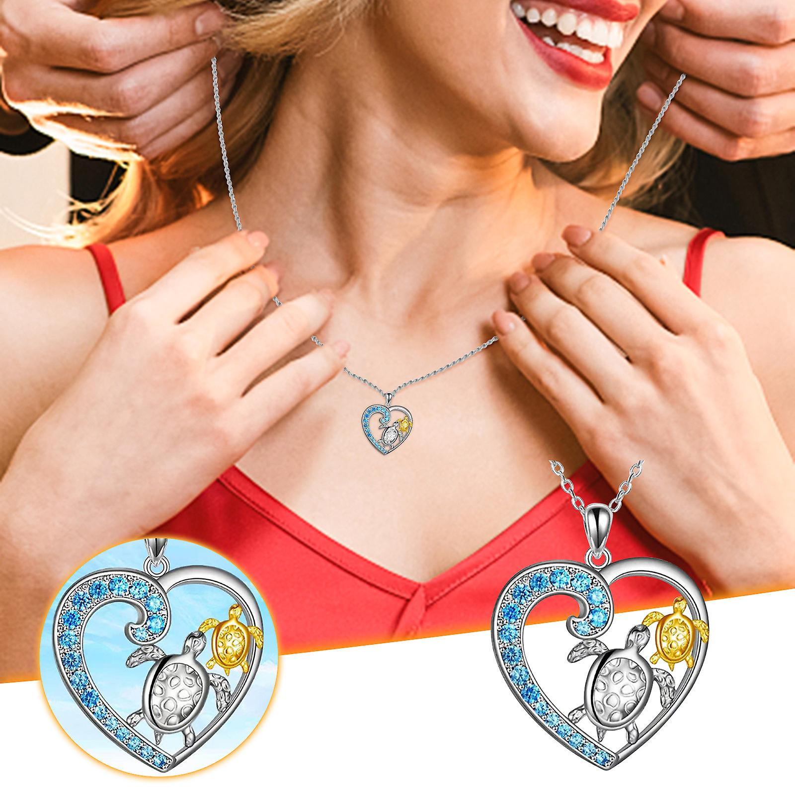 Foto 3 pulgar | Colgante Huoguo Love Heart Con Forma De Corazón De Diamante Para Mujer - Venta Internacional.