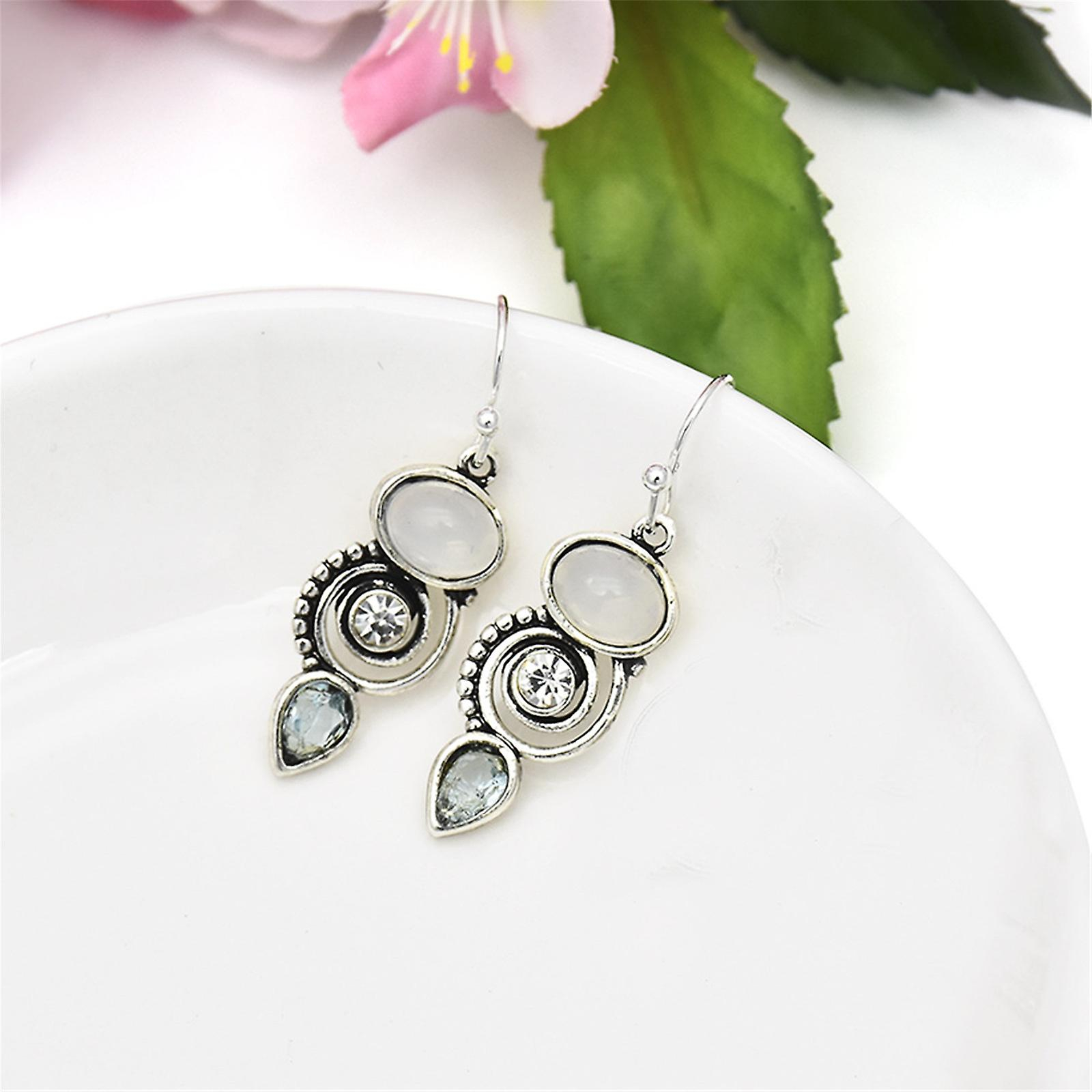 Foto 3 | Pendientes Huoguo European Beauty Con Forma De Gota De Agua Giratoria  Ópalo - Venta Internacional.
