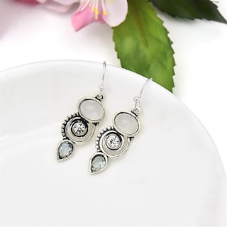 Foto 3 | Pendientes Huoguo European Beauty Con Forma De Gota De Agua Giratoria Ópalo - Venta Internacional.